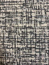 Load image into Gallery viewer, Designer Cream Charcoal Gray Abstract MCM Mid Century Modern Chenille Upholstery Fabric WHS 4005