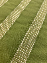 Load image into Gallery viewer, 1.5 Yard Designer Water &amp; Stain Resistant Lime Green Ivory MCM Mid Century Modern Woven Stripe Upholstery Fabric WHS 4209