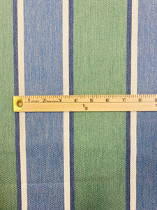 Designer Water & Stain Resistant Seafoam Blue Green Cream Nautical Stripe Upholstery Drapery Fabric STA 3378