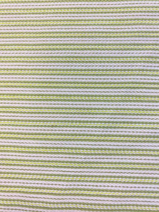 Designer Cotton Ticking Stripe Lime Green Ivory Water & Stain Resistant Upholstery Drapery Fabric WHS 3947