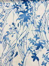 Load image into Gallery viewer, Scion Hana Navy Blue White Floral Cotton Water &amp; Stain Resistant Drapery Fabric STA 3398