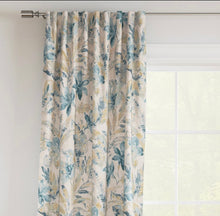 Load image into Gallery viewer, Stain Resistant Beige Teal Green Floral Upholstery Drapery Fabric CF