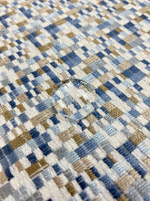 Load image into Gallery viewer, 1.75 Yard Kravet Designer 34697-521 Ochre Brown Grey Blue Woven Abstract MCM Mid Century Modern Water Resistant Upholstery Fabric STA 3041
