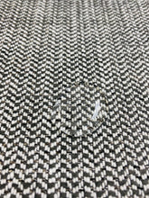 Load image into Gallery viewer, Charcoal Grey White Herringbone Tweed MCM Mid Century Modern Water &amp; Stain Resistant Upholstery Fabric STA 3065