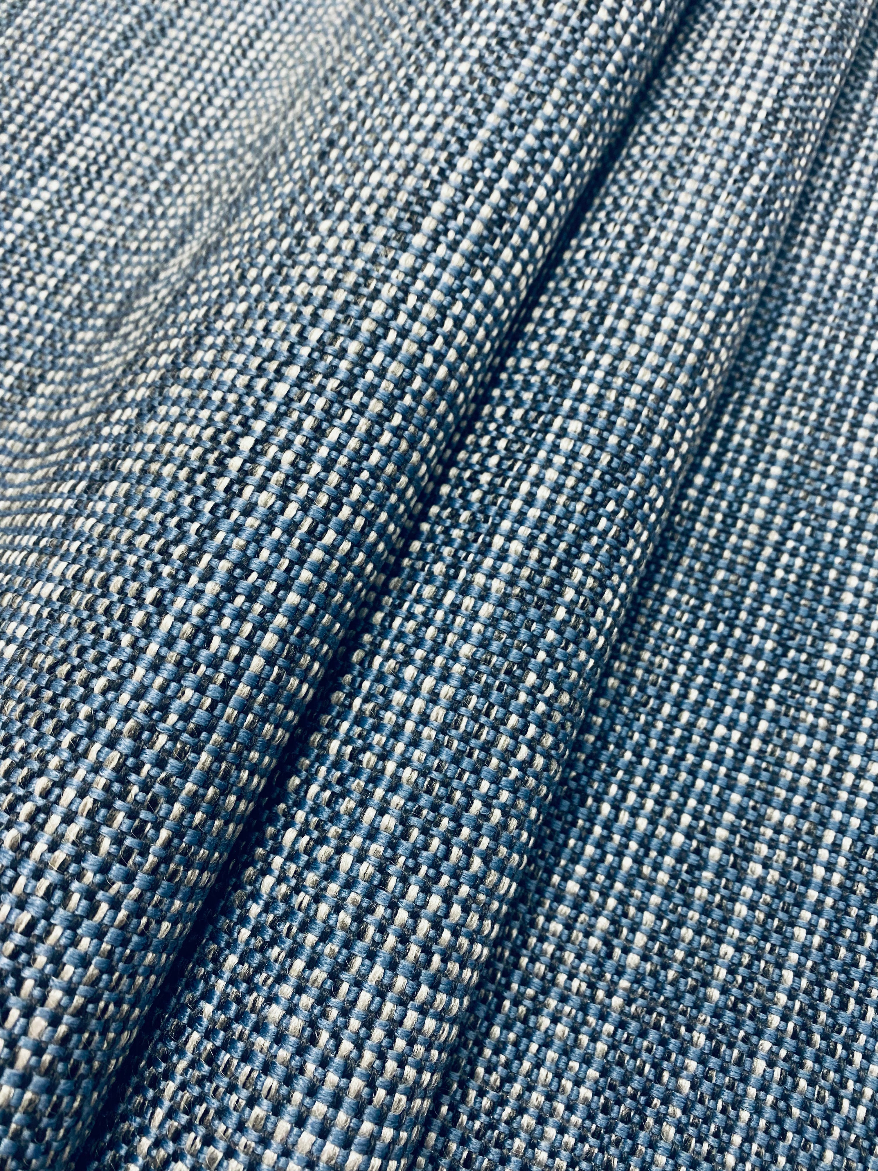 Navy Blue Taupe Tweed Fabric | Fabric Bistro | Columbia | South