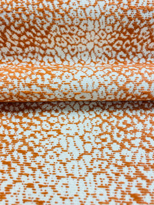 Schumacher Mini Leopard Outdoor Orange Cream Animal Pattern Upholstery Fabric WHS 3512