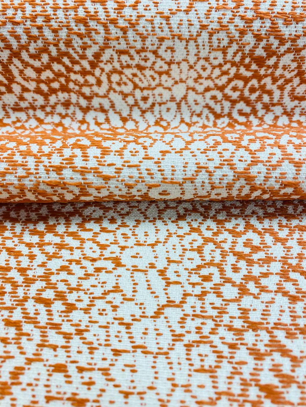 Schumacher Mini Leopard Outdoor Orange Cream Animal Pattern Upholstery Fabric WHS 3512