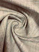 Load image into Gallery viewer, Designer Seafoam Green Aqua Blue Linen Herringbone MCM Mid Century Modern Upholstery Fabric WHS 3837