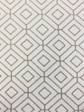 Load image into Gallery viewer, Designer Geometric Cream Taupe Chenille Water &amp; Stain Resistant Upholstery Fabric WHS 3680