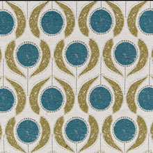 Load image into Gallery viewer, Heavy Duty Teal Beige Cream Blue Olive Green Floral Medallion Tapestry Upholstery Fabric CF