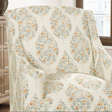 Load image into Gallery viewer, Stain Resistant Rust Red Cream Green Pomegranate Drapery Upholstery Fabric CF