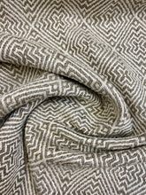 Load image into Gallery viewer, 1.25 Yard Designer Woven Beige Taupe Geometric Water &amp; Stain Resistant Upholstery Fabric WHS 3328