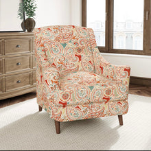 Load image into Gallery viewer, Beige Orange Teal Yellow Paisley Upholstery Drapery Fabric CF