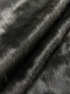 44" x 50" Black Cowhide Genuine Fur Leather Hide Upholstery WHS 4207