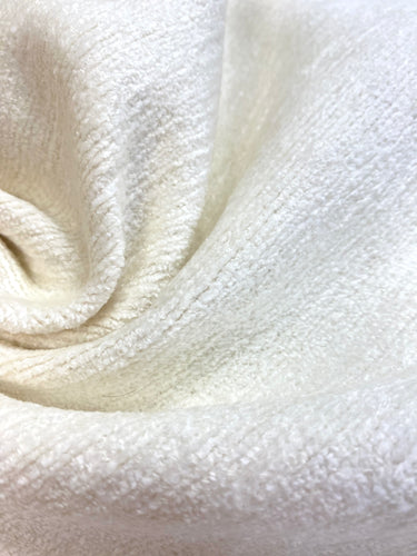 1.25 Yard Designer Chenille Cream Vanilla Water & Stain Resistant Upholstery Fabric WHS 4109
