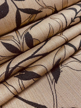 Load image into Gallery viewer, Designer Water &amp; Stain Resistant Beige Taupe Black Botanical Floral Upholstery Drapery Fabric WHS 4180