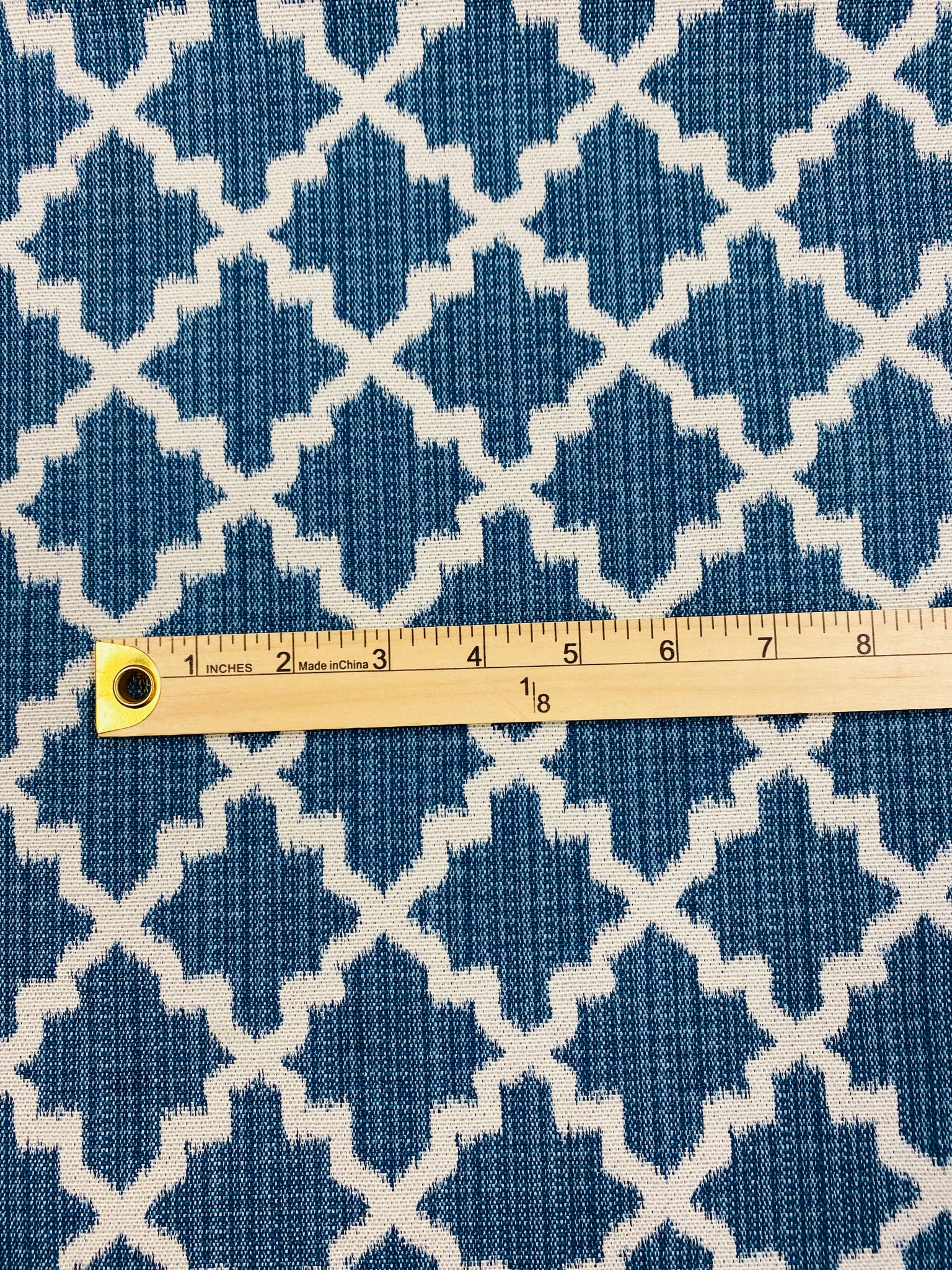 1.3 Yard of French Blue Off White Trellis Geometric Indoor Outdoor Water & Stain Resistant Upholstery Drapery deals Fabric WHS 3123