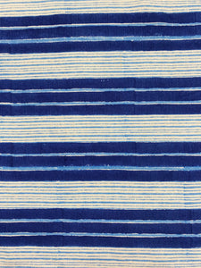 John Robshaw Vintage Nautical Stripe Navy Blue White Linen Upholstery Drapery Fabric WHS 4179