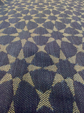 Load image into Gallery viewer, 1.3 Yard Perennials Reversible Star Power Vintage Navy Blue Beige Indoor Outdoor Geometric Upholstery Drapery Fabric WHS 3326
