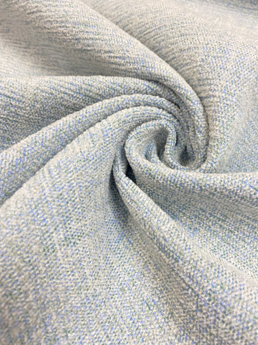Perennials Soft Touch Vapor Cerulean Blue Cream Green Indoor Outdoor Water & Stain Resistant Chenille Upholstery Fabric WHS 3739