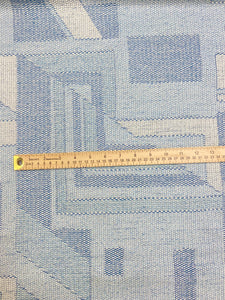 Remnant Schumacher Zsuzsa Chambray Blue Geometric Abstract Upholstery Fabric WHS 3663