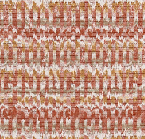 Heavy Duty Rusty Brown Mustard Green Kilim Ikat Upholstery Fabric CF