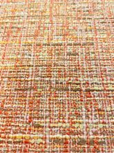 Load image into Gallery viewer, Designer Indoor Outdoor Water &amp; Stain Resistant Coral Peach Yellow Cream Tweed Upholstery Fabric WHS 3523