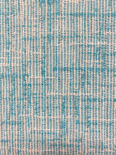 Load image into Gallery viewer, 1.3 Yard of Designer Turquoise Cream Abstract Woven Upholstery Fabric WHS 3945