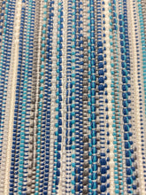 Load image into Gallery viewer, Jim Thompson Boujad Indoor Outdoor Kilim Turquoise Blue Grey Cream Water &amp; Stain Resistant Upholstery Fabric WHS 3798