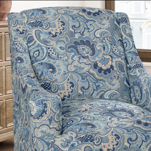 Heavy Duty Navy Blue Brown Turquoise Teal Paisley Upholstery Drapery Fabric CF