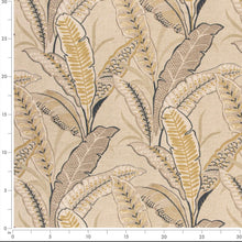 Load image into Gallery viewer, Stain Resistant Mustard Beige Taupe Floral Upholstery Drapery Fabric CF