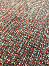 Load image into Gallery viewer, Designer Tweed Charcoal Grey Burgundy Red MCM Mid Century Modern Water &amp; Stain Resistant Upholstery Fabric WHS 3067