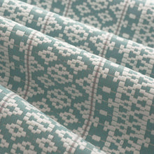 Load image into Gallery viewer, Seafoam Aqua Blue Cream Geometric Upholstery Drapery Fabric FB