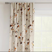 Load image into Gallery viewer, Stain Resistant Orange Cream Black Floral Upholstery Drapery Fabric CF