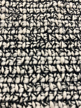 Load image into Gallery viewer, Designer Water &amp; Stain Resistant Black Ivory Chunky MCM Mid Century Modern Reversible Tweed Upholstery Fabric WHS 3414