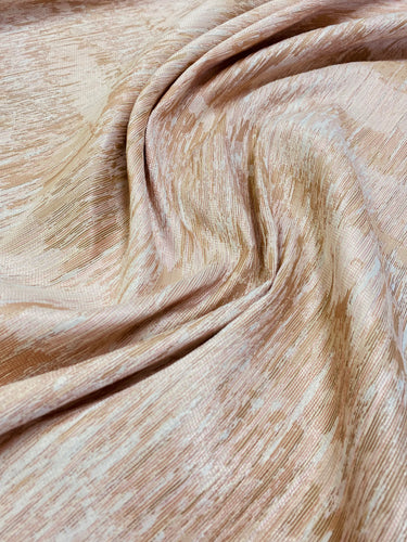 Designer Blush Beige Abstract Water & Stain Resistant Upholstery Fabric STA 3293