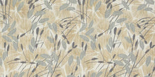 Load image into Gallery viewer, Cotton Linen Stain Resistant Cream Grey Mustard Botanical Upholstery Drapery Fabric FB