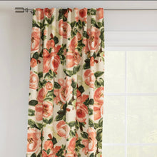 Load image into Gallery viewer, Stain Resistant Beige Rose Red Green Floral Upholstery Drapery Fabric CF