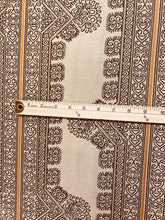 Load image into Gallery viewer, 1.5 Yard Designer Water &amp; Stain Resistant Brown Mustard Beige Ethnic Stripe Upholstery Fabric WHS 3843