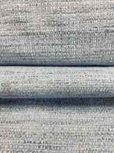 Load image into Gallery viewer, Designer Water &amp; Stain Resistant  Linen Blend French Blue Grey Taupe MCM Tweed Upholstery Fabric STA 3075