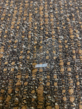 Load image into Gallery viewer, Designer Water &amp; Stain Resistant Caramel Cream MCM Mid Century Modern Tweed Boucle Upholstery Fabric WHS 3606