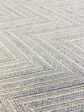 Load image into Gallery viewer, Designer Cream Black Herringbone Chenille Water &amp; Stain Resistant Upholstery Fabric WHS 3671