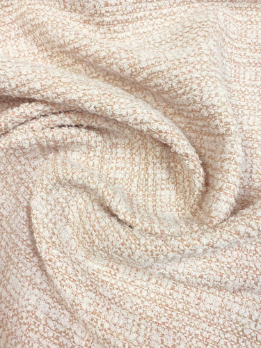 Perennials In the Loop Textured Boucle Whitewash Shell Blush Pink Off White Outdoor Water & Stain Resistant Upholstery Fabric WHS 3543
