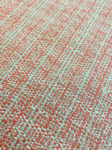 1.5 Yard Designer Taupe Orange MCM Mid Century Modern Tweed Water & Stain Resistant Upholstery Fabric WHS 3823