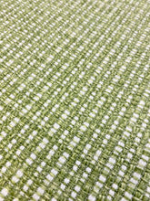 Load image into Gallery viewer, 1.3 Yard Designer Heavy Duty Lime Green Off White MCM Mid Century Modern Tweed Upholstery Fabric WHS 3517