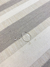Load image into Gallery viewer, 1.3 Yard Designer Water &amp; Stain Resistant Beige Taupe Stripe Linen Blend Upholstery Fabric WHS 4087
