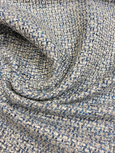 Load image into Gallery viewer, Osborne &amp; Little Morlton Cranborne Navy Blue Cream MCM Mid Century Modern Weave Tweed Upholstery Fabric STA 3516