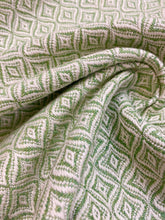 Load image into Gallery viewer, Brunschwig &amp; Fils Emburn Woven Apple Green Cream Geometric Upholstery Fabric WHS 4062
