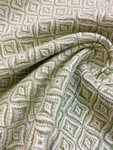 Brunschwig & Fils Emburn Woven Apple Green Cream Geometric Upholstery Fabric WHS 4062