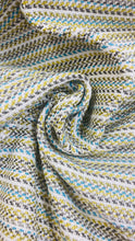 Load image into Gallery viewer, Romo Esker Wasabi Indoor Outdoor Chartreuse Green Grey Turquoise Blue White Woven Upholstery Fabric STA 3324